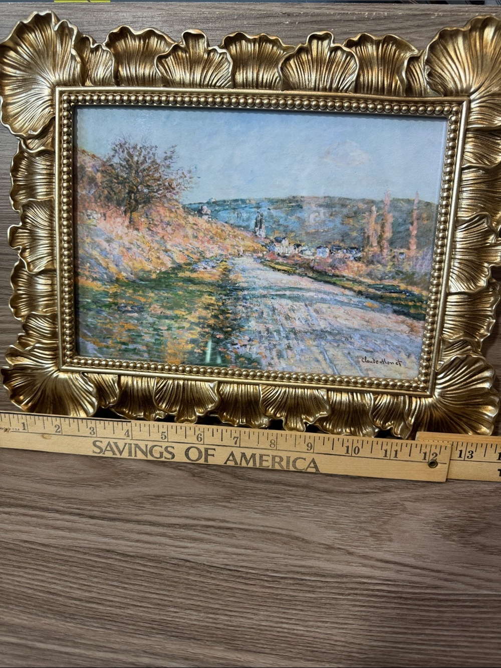 Gold Framed Impressionist Landscape Wall Art - Claude Monet The Road to Vétheuil - Picture 4 of 7